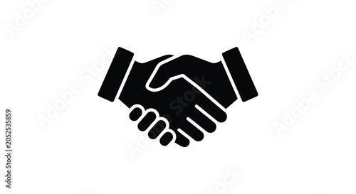 Foto handshake silhouette on white background partnership agreement