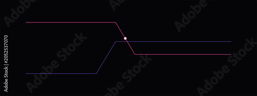 Fotografía Gradient transition path with central point showing logical process flow direction
