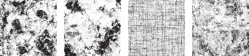 Fototapeta premium Set of four grunge textures for design
