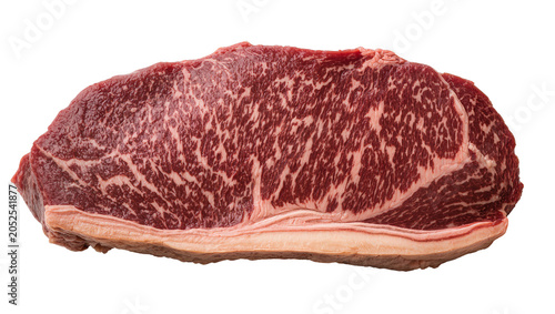 Fotografie Raw marbled beef steak with fat marbling