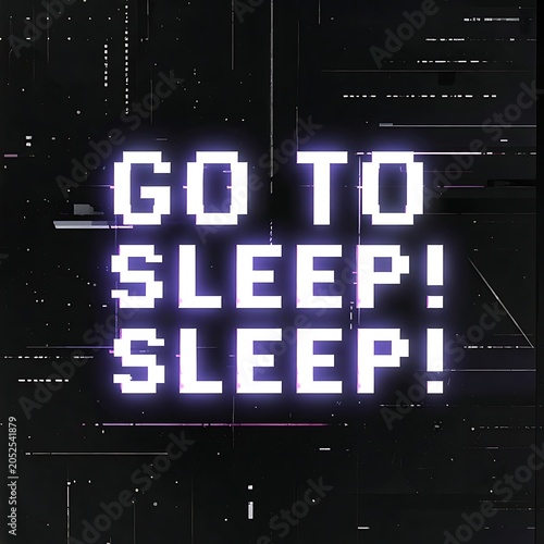 A pixelated message on a dark digital background