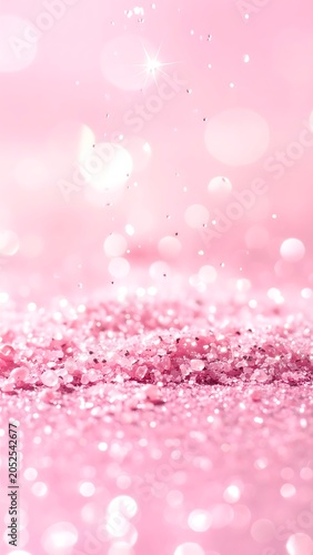 A pink background with glitter and sparkles