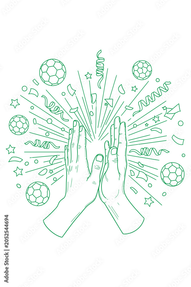 Fototapeta premium Soccer celebration illustration