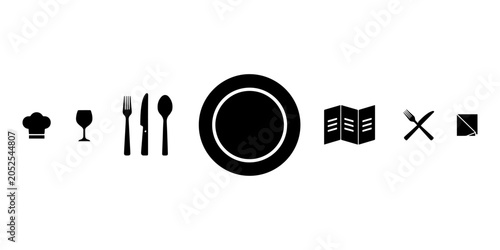 фотографія Fork, knife, plate and spoon