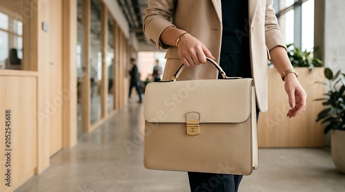 Professional executive with classic leather bag