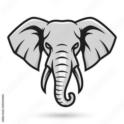 Elephant Head Logo Sticker Graphic Element
