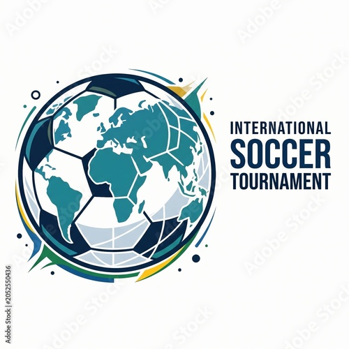 Abstract Sports World Map Graphic Illustration