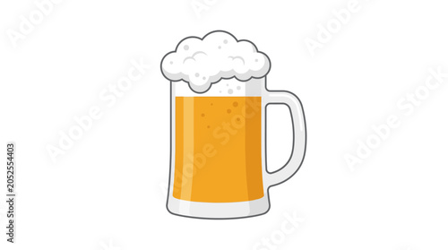 Schilderij op canvas Glass mug filled with beer and white foam head.