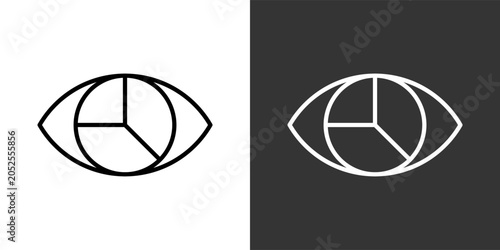 Konstfotografi Visible Black And White Icon Set Collection Pack Vector Illustration