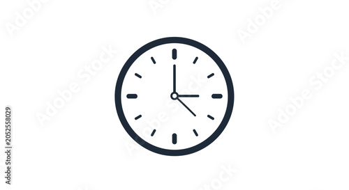 Simple analog clock on white background.