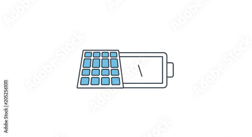 A solar panel and battery system.