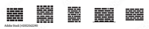 Brick icon with silhouette style