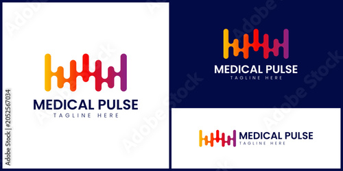 Bild auf Leinwand Abstract Audio Pulse Healthcare Logo Template