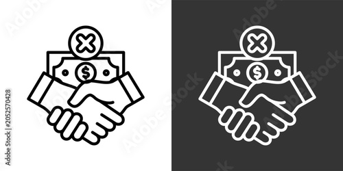 Obraz na płótnie Corruption Black And White Icon Set Collection Pack Vector Illustration