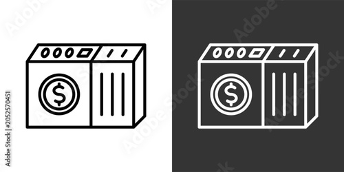 Fényképezés Money Laundering Black And White Icon Set Collection Pack Vector Illustration