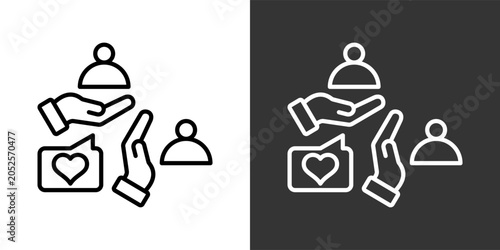 Slika na platnu Nepotism Black And White Icon Set Collection Pack Vector Illustration