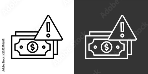 Illegal Black And White Icon Set Collection Pack Vector Illustration