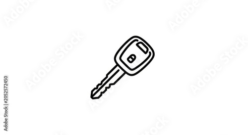 Simple black and white key icon.