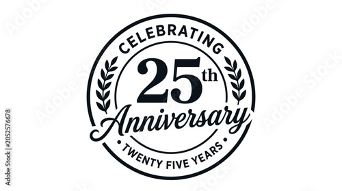 Black 25th anniversary logo illustration.