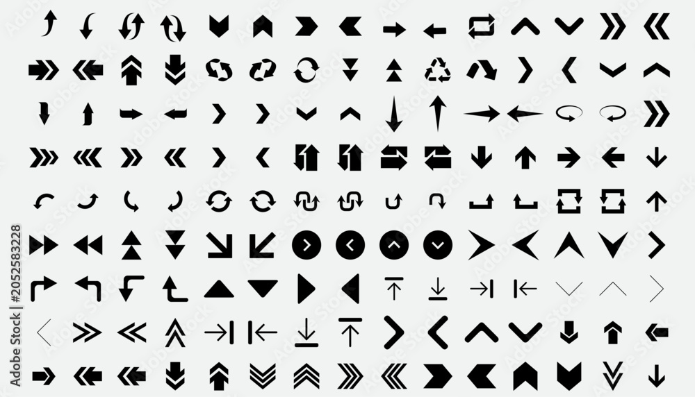 Fototapeta premium Vector icon material for various arrows