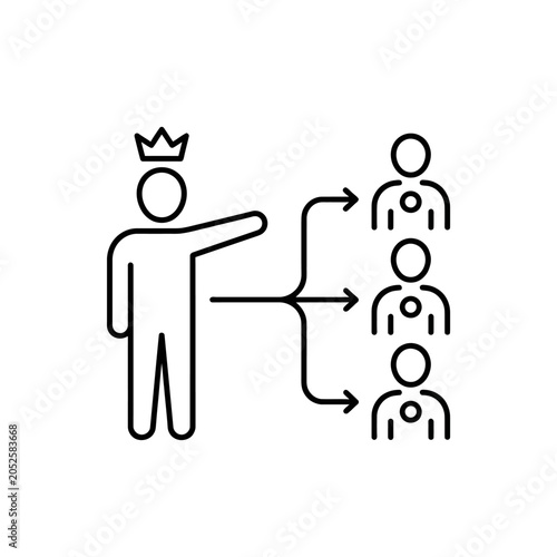 Foto Leader guiding team with crown.