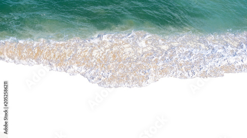 Cuadro en lienzo Wave with sand on azure sea with part of sea on isolated transparent background