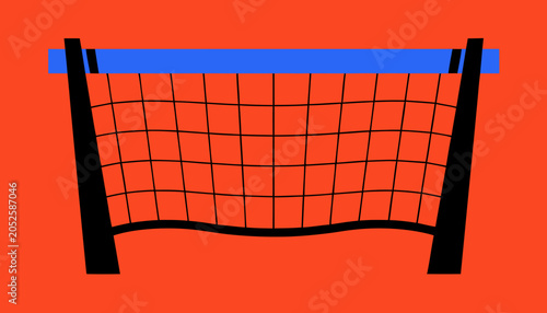 Volleyball net design with a vibrant background
