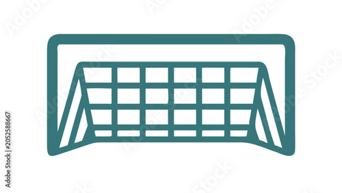 Soccer goal icon in minimalist style, blue color
