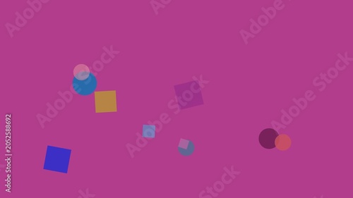 Pink stripes with animated geometric shapes in motion during a celebration