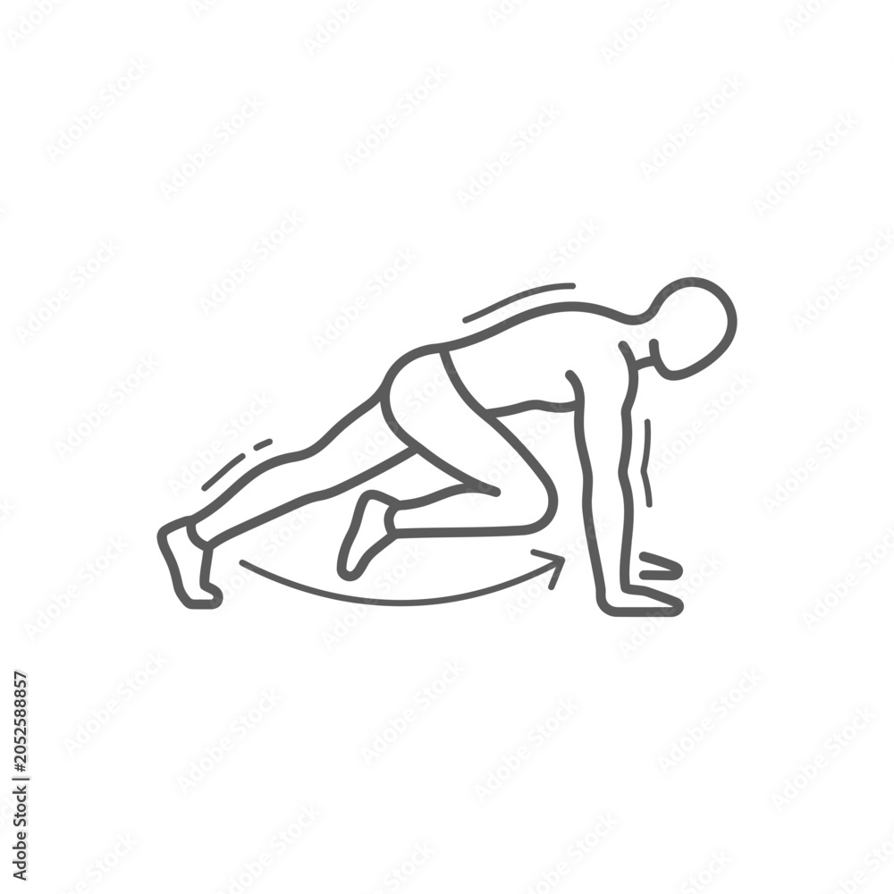 Fototapeta premium Person doing mountain climber exercise.