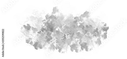 Bild auf Leinwand Thundercloud With Electric Lightning Bolts Isolated