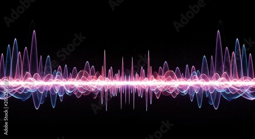 Dynamic flow of vibrant colors across abstract wave patterns representing light frequency, energy, and electromagnetic spectrum data, curve, illumination, oscillation
