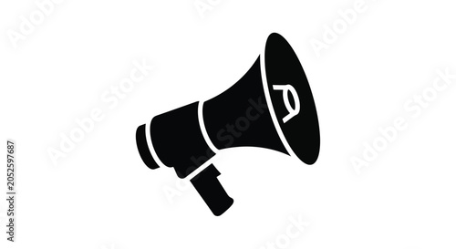 Quadro em tela Classic Black Megaphone Icon For Announcements And Public Speaking