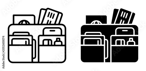 Fotografi 2 Organizer icons, flat, for storage and tidiness