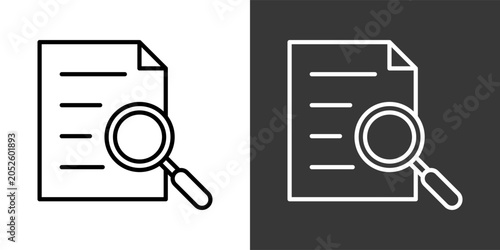 Tableau sur toile Research White And Black Icon Set Collection Pack Vector Illustration