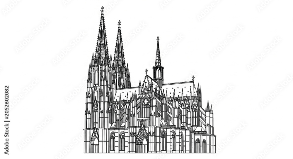Fototapeta premium Gothic Cathedral Architecture Building Design.