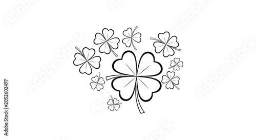 Four Leaf Clover Illustration Design.