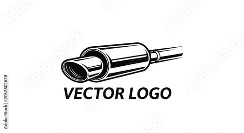 Exhaust pipe vector logo icon.