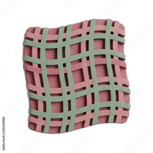 Woven Texture with Intersecting Ribbons in Pink and Green