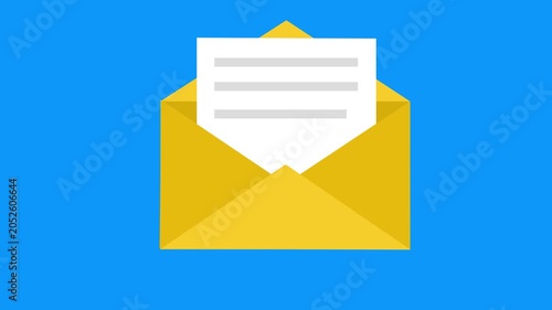 Envelope Outline Icon Animation for Email and Messaging Concept on Transparent Background