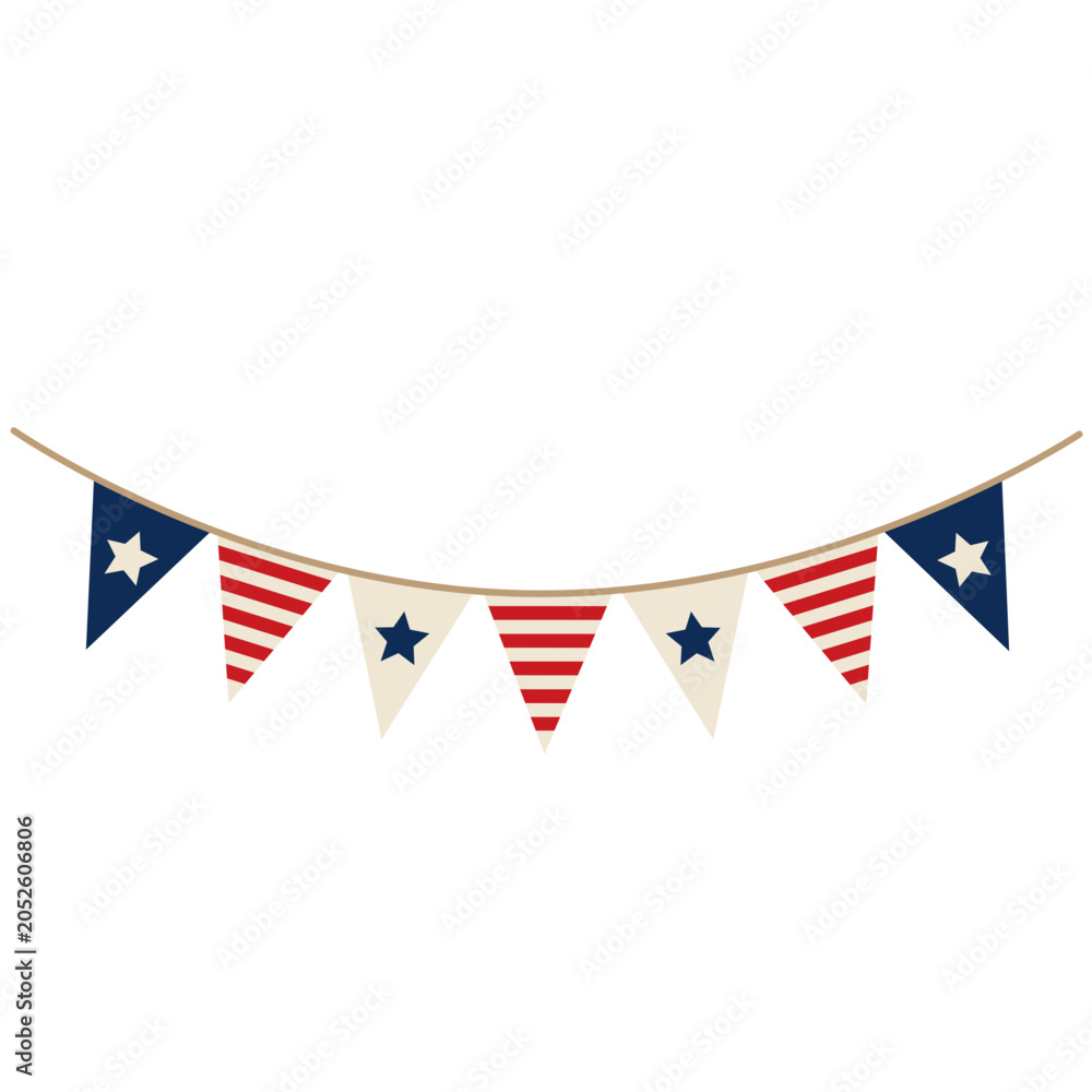 Obraz premium US Independence Day Decoration. Vector Isolated