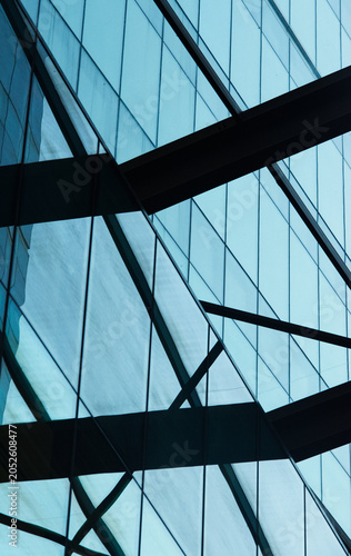 abstract modern office building glass reflections