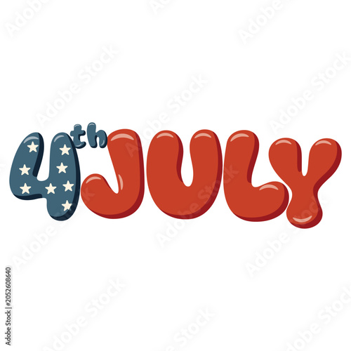 Fourth of July Patriotic Lettering Typography Clipart