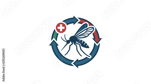 Foto Mosquito control, health protection, disease prevention, circular arrows, medica