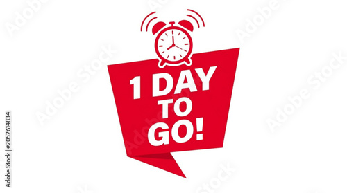 Countdown Clock Showing One Day Left Urgency Concept Flat Design Illustration