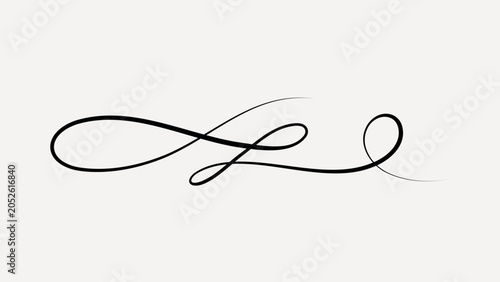 Canvastavla Elegant black calligraphy flourish vector