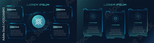 Cyber Technology Dashboard Presentation Template with Futuristic Interface Layout