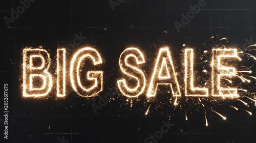 Animated big sale sparkler text