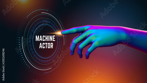 Machine Actor Access Concept, Human Touch Controlling Autonomous AI Identity and Access Interface