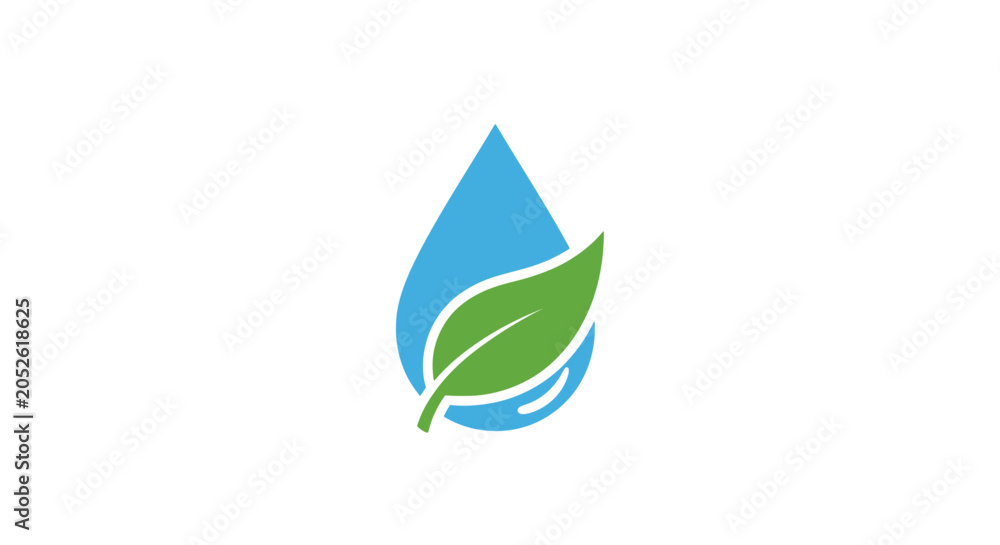 Fototapeta premium A symbolic illustration of water conservation, nature, and the environment in a logo style